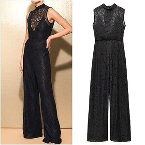Zara Lace Jumpsuit Wide Black Size XS